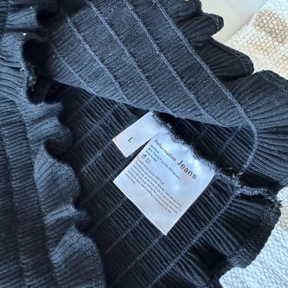 Reformation Black Ruffle Strap Top - Picture 9 of 9
